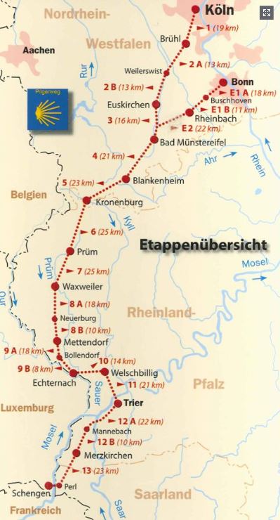 Wege der Jakobspilger im Rheinland